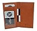 Leatherboss Genuine Leather Slim Checkbook Cover with Pen Holder for men women, Tan