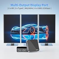 DreamQuest Mini PC Barebone ohne DDR4 RAM/SSD mit Intel N150 (bis zu 3.6Ghz) Micro Desktop Computer mit USB C HDMI DP Port/LAN/WiFi 6/Bluetooth5.3/USB3.2/TF Card,Windows 11 Pro Vorgefertigte – Ansicht 5