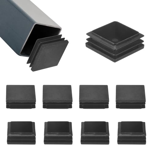 M METERXITY 10pcs Tubing End Caps 1.5x1.5 Inch Plastic Square Hole Plugs