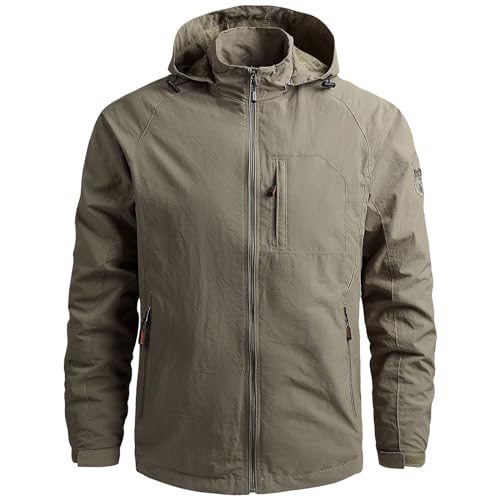 Aotoyou Blouson Imperméable Homme Kaki L