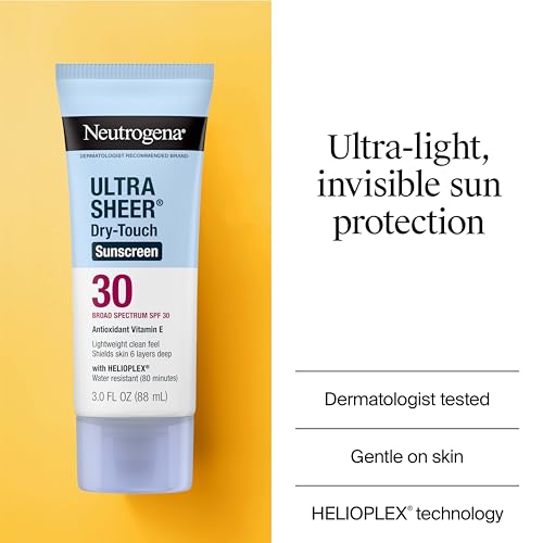 Neutrogena Ultra Sheer Dry-Touch Sunscreen SPF 30 for Face & Body, Lightweight Non Greasy Broad Spectrum UVA/UVB Protection, No White Cast, Water Resistant (80 Min) Travel Sunscreen Lotion, 3 fl oz - Image 4