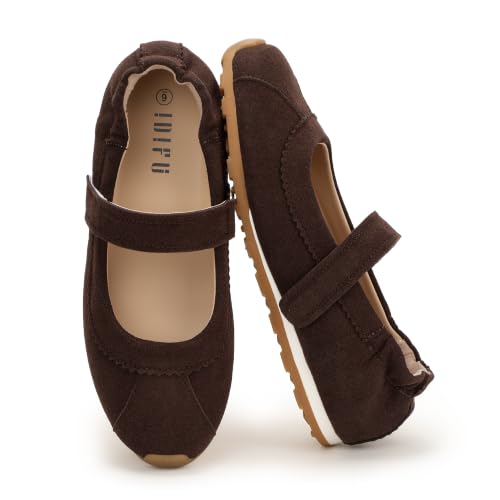 IDIFU Brown Mary Jane Sneakers Fashion Ballet Flats Size 8.5