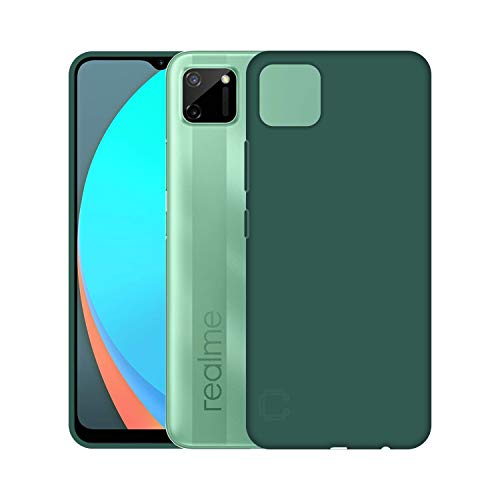 Image of Case Creation Luxurious OG Series for Realme C11 Case Cover,Anti-Dirty Slim Case Frosted Matte Cute Candy TPU Raised Bezel (Splash of Color) Back Cover for Realme7 -Lake Green