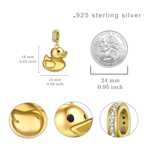 Dijes de pato de plata 925 para llevar la naturaleza en tu pulsera 4