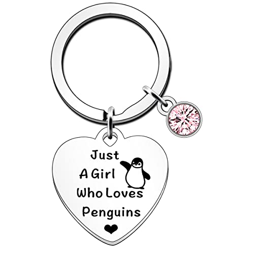 FMCC Penguin Gifts for Girl Keyring- Funny Penguin Gifts for Penguin Lovers Women Just A Girl Who Loves Penguins