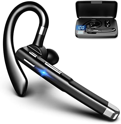 Hsility Bluetooth Headset for Cell Phones 500Hrs Standby Time with LED Charging Case 270 Degrees Rotatable Mic Hands Free Bluetooth 5.1 Version