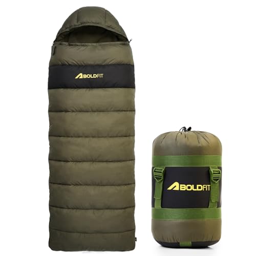 Image of Boldfit Sleeping Bag for Adults Premium Soft Padded Camping & Outdoor Travel Extreme Cold Sleep Bag for Low Temperature Upto 0C for Men & Women Upto 6'5'' Ideal for Trekking Certified - SleepMax Pro