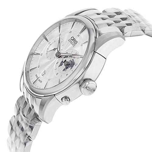 Oris Artelier Gmt Automatic Silver White Dial Stainless Steel Mens Watch 690-7690-4081Mb #TOP3