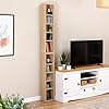 CARO-Möbel Chart CD DVD Blueray Chart in Shabby Chic – Tweedelige media-plank, opslag, cd-standaard met 10 vakken voor maximaal 160 cd's, 20 x 187 cm (b x h