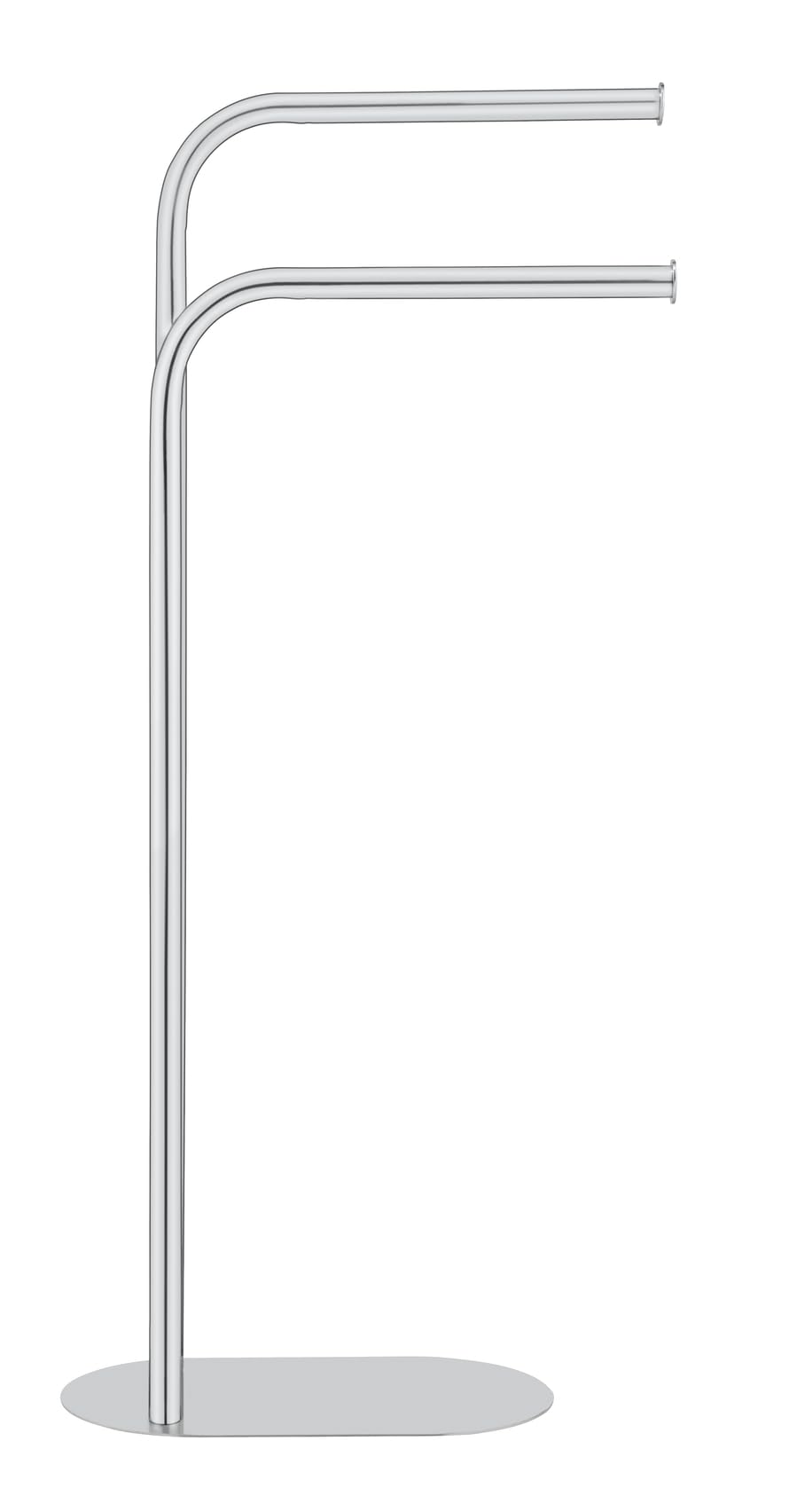 Porte-Serviettes Mod. Levante Support Serviette et Manteaux autoportant Design Salle de Bain en Acier Inoxydable 30x79x17 cm Argent Brillant