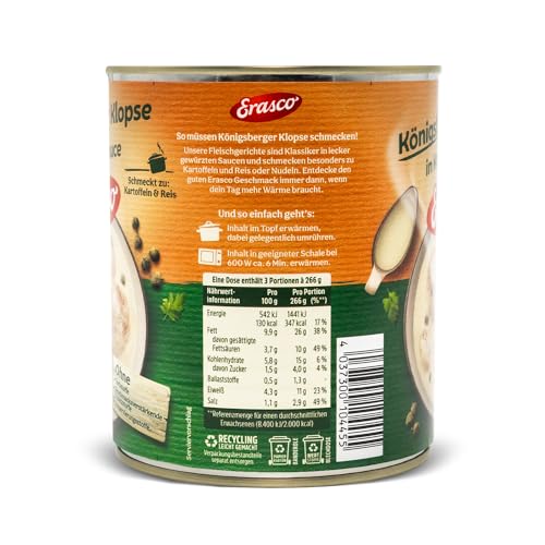 Erasco 6 Königsberger Klopse i. Kapernsauce (1 x 800 g Dose) – Bild 3