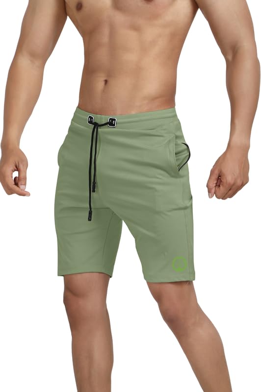 SHINE N SHOW Men's Cotton Blend Stylish, Solid Regular Fit Shorts (Pista)-image-41