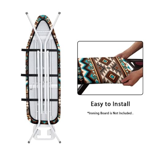 Image of Africa Ethnic Pattern Ironing Board Cover Standard Size 15x54 inch, Hook and Loop Easy to Install and Stain Resistant