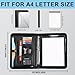 Eshow Padfolio for Men Women, Leather Portfolio with Zipper – Professional Interview Resume Organizer with Card Holder, Writing Pad & File Folders for Business, Lawyer, Student