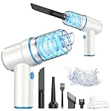 KMM Handheld Car Vacuum Cleaner, 9000PA Vacuum Cleaner & Air Duster, 120W High Power Vacuum Portable Cordless, Hand Held Vacuum Rechargeable with Multi-Nozzles & LED Light for Home, Car, Office