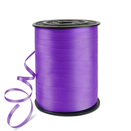 HimBen 500 Yards Curling Ribbon for Gift Wrapping, 3/16" Balloon String for Christmas Valentine Birthday Wedding Party Festival Decoration, Crafts, Flower Bouquet(Crimped Purple)
