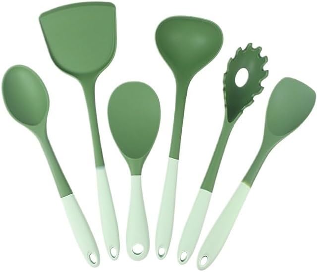 Two Color Silicone Kitchenware Set Large Household Soup Spoon for Rice