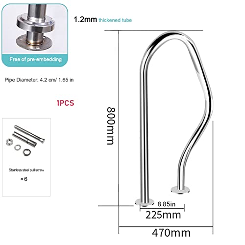 Barandilla para piscina de acero inoxidable 80 cm miniatura 2