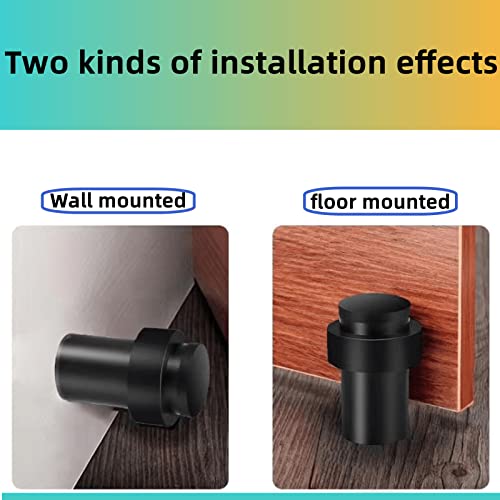 12 Pieces Door Stops Floor Mounted Door Stopper Stainless Steel Cylindrical Floor Door Stop Modern Decorative Rubber Bumper Door Holder Wall Protector Doorstop For Bottom Or Top Of Door… #TOP2