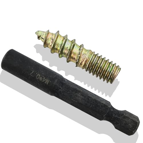 Image of M4 Hanger Bolt Driver,20pcs M4x16mm Hanger Bolts Assortment Kit with M4x0.7mm Driver,Double Headed Bolts Self-Tapping Screws,Grade 4.8,Iron, Color Zinc Plated Finish