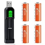 N Size Battery, Pickle Power 4 Pcs 1.2V LR1 E90 MN9100 N Size Ni-Mh Rechargeable Batteries and LED Display Charger for MP3 Player, Electric Toys, Remote, Controller, Alarm Clocks and More