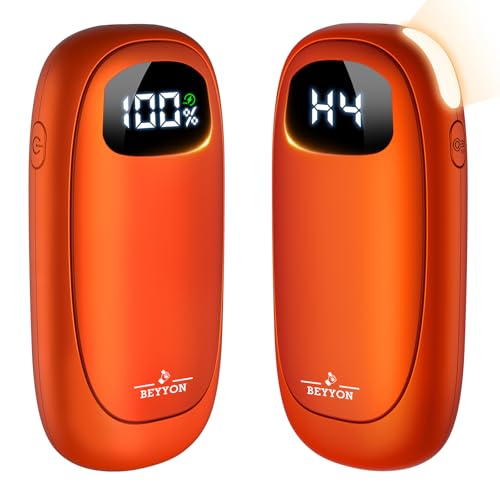 Hand Warmers Rechargeable-Electric Hand Warmers, Max 16 Hrs Warmth Up to 127℉, LED Display & Flashlight, Dual-Side Heating Portable Heater, Hunting Camping Essentials, Gifts for Men Women Raynauds