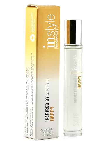Instyle Fragrances, Inspired by Clinique's Happy, Rollerball, Women’s Eau de Toilette, Vegan, Paraben Free, Phthalate Free, Never Tested on Animals, 0.34 Fl Oz