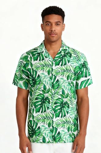 Image of Cromoncent Matching Hawaiian Outfits for Family, Dad and Son Matching Luau Beach Tropical Shirts Mommy Daughter Tropical Sets