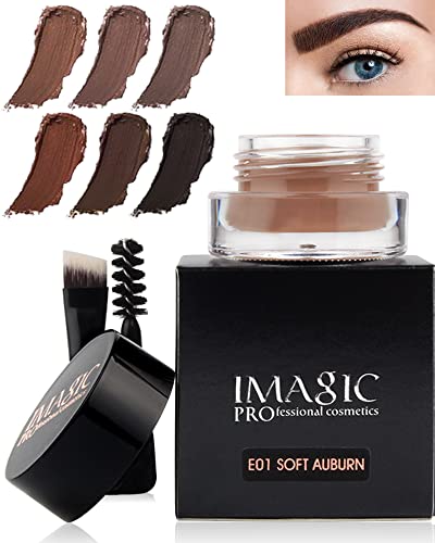 Tinted Eyebrow Pomade Waterproof, Eye Brow Gel Cream With Brush, High-Pigmented 24 Hour Wear, Smudge Proof & Sweat-Proof, Super Creamy Brow Pomade Filling & Shaping Brows, Gift For Women- Soft Auburn #TOP27
