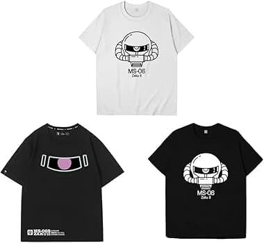 Tシャツセット（MS-06 ZAKU II, RX-78-2） Amazon.co.jp: [Zipucos] 機動戦士ガンダム MS-06 半袖 Tシャツ