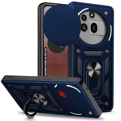 Image of AIBEX Back Cover for Nothing Phone 3(a) Pro 5G | D10 Tough Armor Case | Sliding Camera Shield | 360 Protection | Kickstand Ring Holder | Military-Grade Shockproof Bumper Case