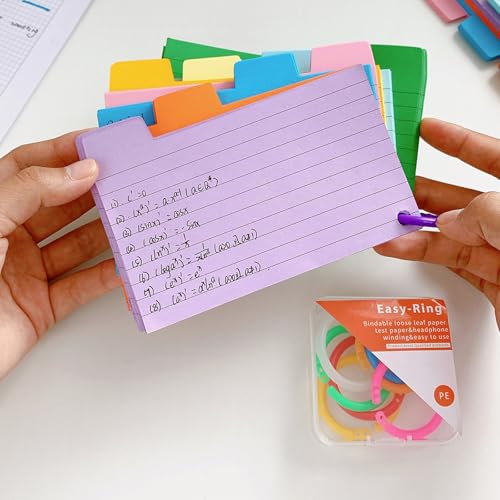 VANRA Porta-cartões de índice, organizador de cartões de memória 3 x 5, 300 cartões coloridos de índ