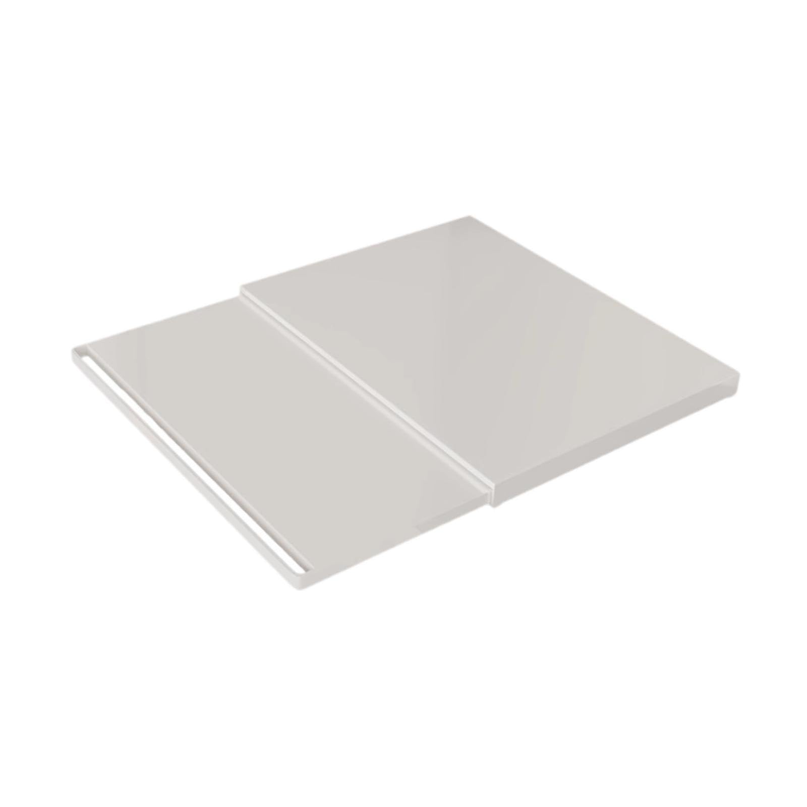 Vassoio scorrevole per caffè, vassoio scorrevole per elettrodomestici da cucina, 46,5 x 36 x 4 cm, larghezza regolabile da 36 a 62 cm, in acciaio al carbonio, bianco
