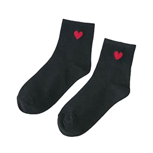 ZENUTA Meilleur Chaud coton Chaussettes Femmes Halajuku Rouge Coeur Motif Cheville-Haute Casual Mignon Collège Vent Simple Basique Femmes Chaussettes