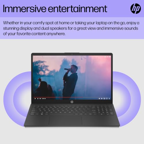 Image of HP 15.6 inch Laptop, 16GB RAM, 640GB Storage, Intel Processor, No Mouse | 512GB External and 128GB SSD, Long Battery Life, Lightweight, Microsoft 365, Windows 11 for Students & Office, Black