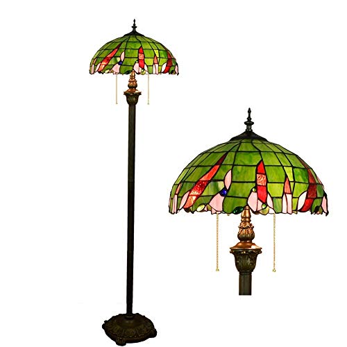 Preisvergleich Produktbild Schmetterling 16-Zoll-Tiffany-europäische Art Hochwertiges Green Leaf Glas Stehleuchte reine Vertikale Leselampe for Studie Wohnzimmer Schlafzimmer Raumdekoration Nachttischlampe
