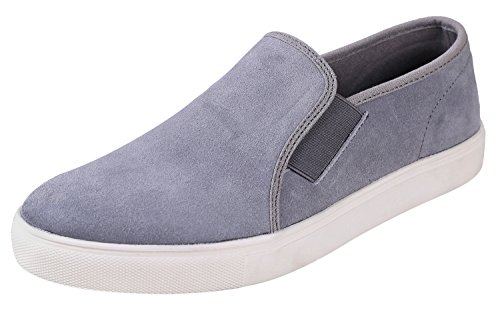 Urban Fox Men's Francis Slip-On Fashion Sneakers | Slip On Shoes Men | Mens Sneakers | Suede Shoes | Grey 8