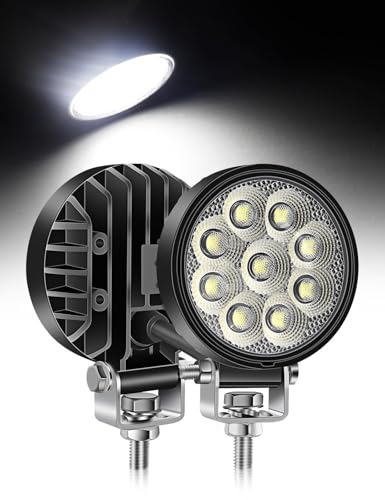 Northyun 27W LED ��Ɠ� 3�C���` �V�^�L�p�݌v �~�`���[�N���C�g IP67�h���h�o 150°�L�p�t���b�h���C�g ���� 6500k �t�H�O�����v 12V/24V�Ή� �� �I�t���[�h �{�[�g �g���b�N 4x4 SUV ATV�p �u���P�b�g�t��