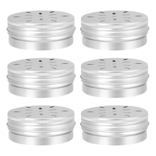 Healifty Caja de Olor para Entrenamiento Canino 80ml, 6 Unidades Metal Tapa de Aluminio 6835 Rosca y Orificio en Forma de Pétalo, Herramientas para Detección y Trabajo de Olores en Perros