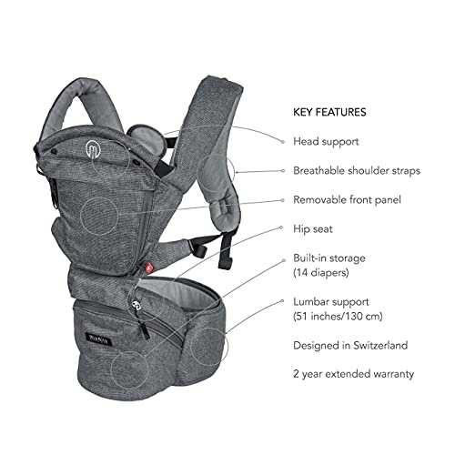 MiaMily Hipster Smart Hip Seat Babydrager met 6 draagposities, incl. ergonomisch naar voren gericht, ingebouwde opslag… - Image 4