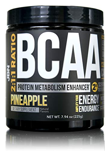 BCAA Powder by JBN. 30 Servings, 2:1:1 Ratio with Cluster Dextrin, Leucine, Isoleucine, Valine. Ignite Protein Synthesis & Muscle Recovery (Pineapple)