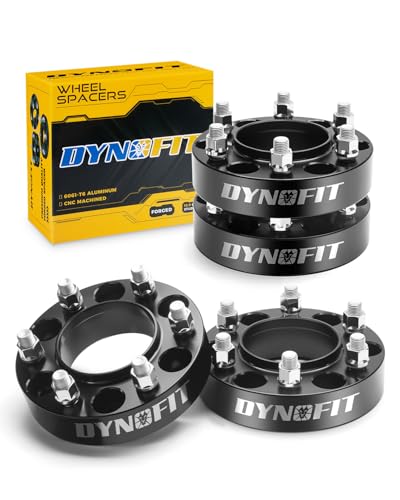 Image of dynofit 6x5.5 Wheel Spacers 1.5inch for 2022-2026 Tundra, 2024+ Tacoma, 2025+ 4Runner, 4Pcs 6x139.7 Wheel Spacer with M14x1.5 Studs 95.2mm Bore Hubcentric Forged Spacer for Toyota & Lexus 6 Lug Truck