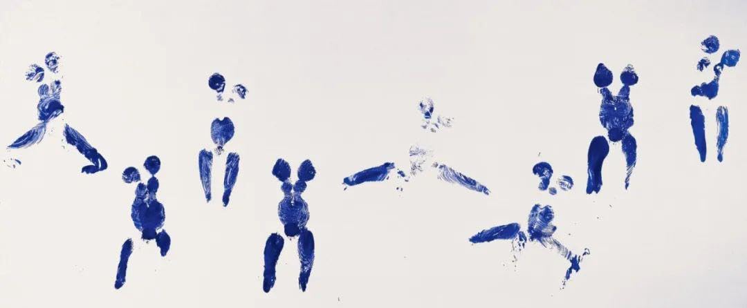Matvsd Kohecs Untitled by Yves Klein Poster and Prints Yves Klein Wall Art Abstract Picture Monochrome Blue Canvas Painting for Bathroom Decor 100x50cm Frameless