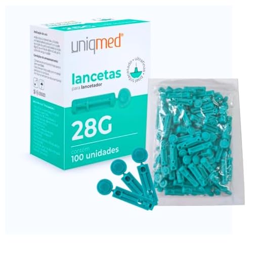 Lancetas Universal Glicose Uniqmed 28g Com 100 Unidades