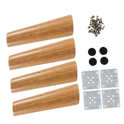 Patas de madera de caucho para sofá con tratamiento antihumedad y almohadillas protectoras 2