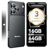 Blackview Sim-free & Unlocked Mobile Phones, 3-Year Warranty, Wave 7C, 32MP Camera, Android 16 Smartphone, 6.56” Display, 5000mAh Battery, Dual SIM, IP54 Water Resistance, 64GB Storage, Black