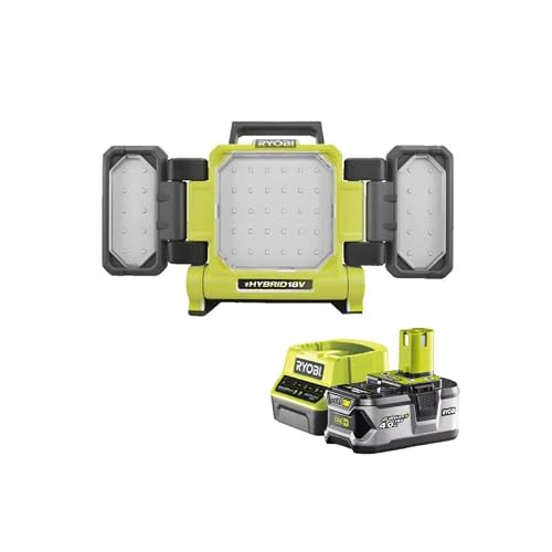 Pack RYOBI Triple panneau lumineux LED 18V One+ 3000 Lumens RLP18 0 1 Batterie 4.0Ah 1 Chargeur rapide RC18120 140 - vue 2