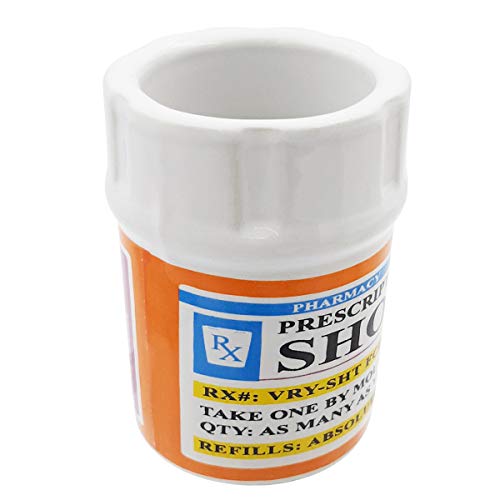 Shot Glass - Novelty Prescription Pill Bottle - 2 oz Funny Shot Glass
