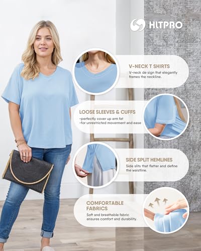 HLTPRO 3 Pack Oversized Tshirts for Women - Loose Fit Baggy Workout Tops Casual Summer Beach Vacation Plus Size Clothing4