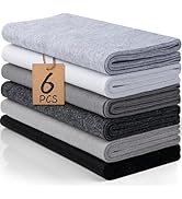 XSEINO 6 Rolls 11.8"x35" 1.4mm Thick Soft Felt Fabric Sheet 6 Assorted Black White Series Colors ...